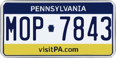 PA license plate MOP7843