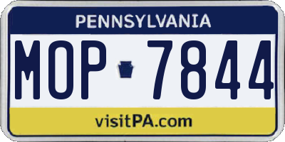 PA license plate MOP7844