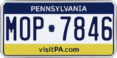 PA license plate MOP7846