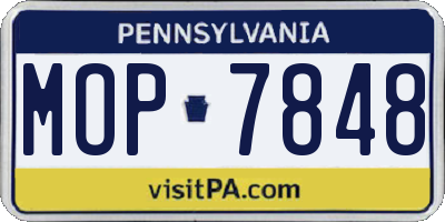 PA license plate MOP7848