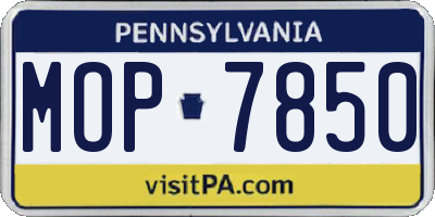 PA license plate MOP7850