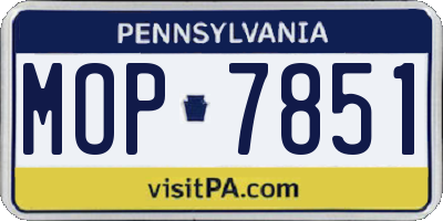 PA license plate MOP7851