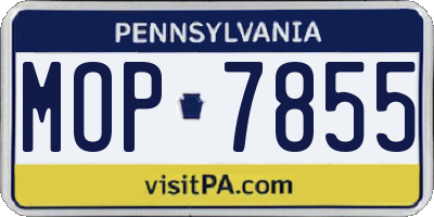 PA license plate MOP7855