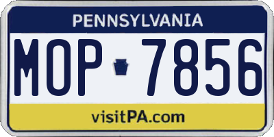 PA license plate MOP7856