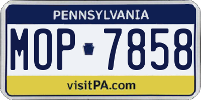 PA license plate MOP7858