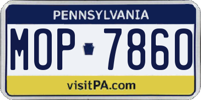 PA license plate MOP7860