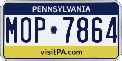 PA license plate MOP7864