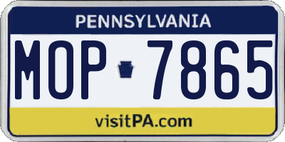 PA license plate MOP7865