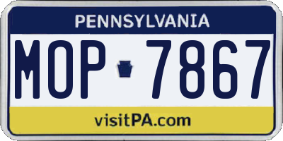 PA license plate MOP7867