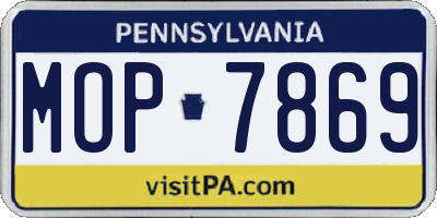 PA license plate MOP7869