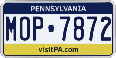 PA license plate MOP7872