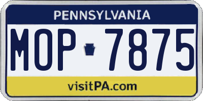 PA license plate MOP7875