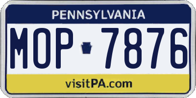 PA license plate MOP7876