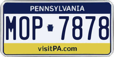 PA license plate MOP7878
