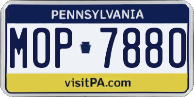 PA license plate MOP7880