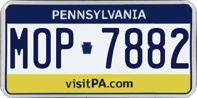 PA license plate MOP7882