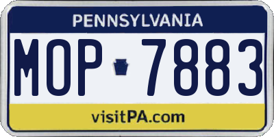 PA license plate MOP7883
