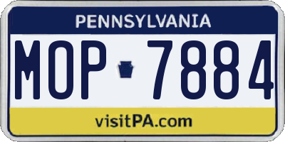 PA license plate MOP7884