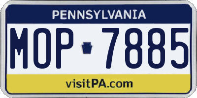 PA license plate MOP7885