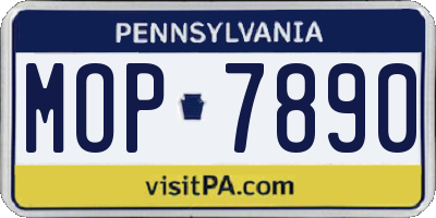 PA license plate MOP7890