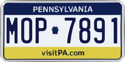 PA license plate MOP7891