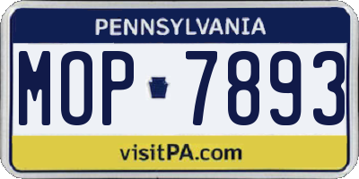 PA license plate MOP7893