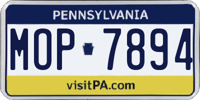 PA license plate MOP7894