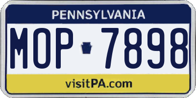 PA license plate MOP7898
