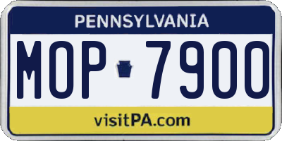 PA license plate MOP7900