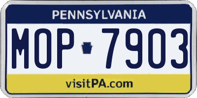 PA license plate MOP7903