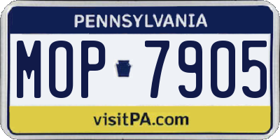 PA license plate MOP7905