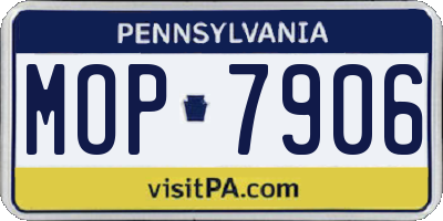 PA license plate MOP7906