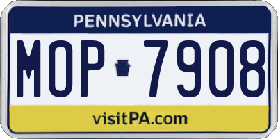 PA license plate MOP7908