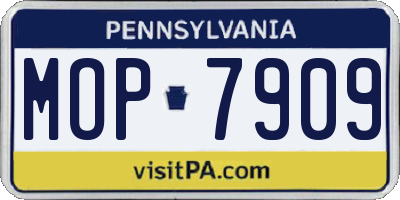 PA license plate MOP7909