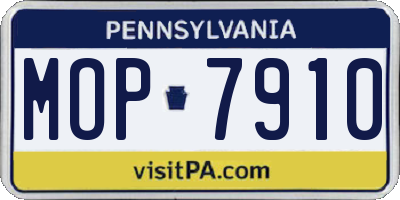PA license plate MOP7910