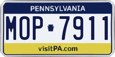 PA license plate MOP7911