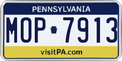 PA license plate MOP7913