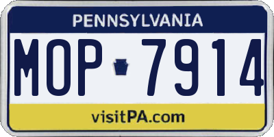 PA license plate MOP7914