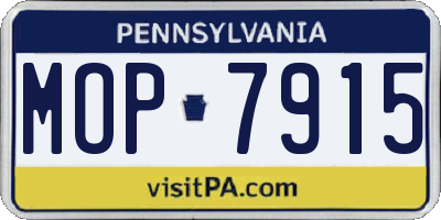 PA license plate MOP7915