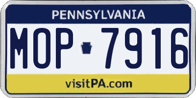 PA license plate MOP7916