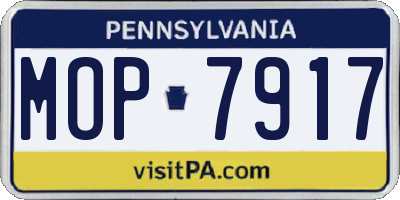 PA license plate MOP7917