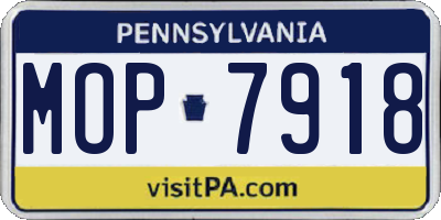 PA license plate MOP7918