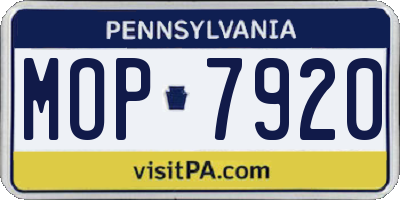 PA license plate MOP7920