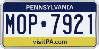 PA license plate MOP7921