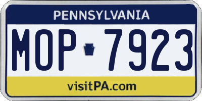PA license plate MOP7923
