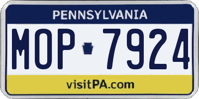 PA license plate MOP7924