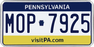 PA license plate MOP7925