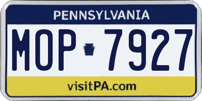 PA license plate MOP7927