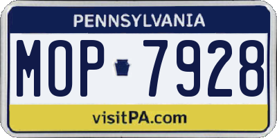 PA license plate MOP7928