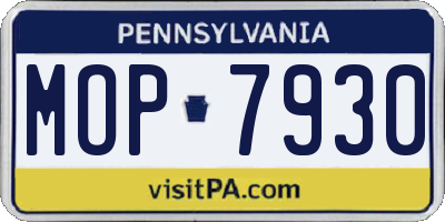 PA license plate MOP7930